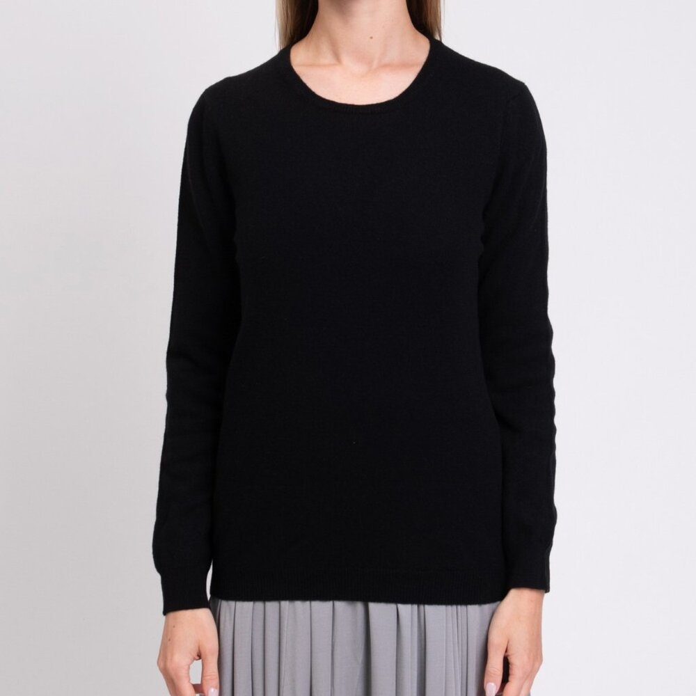 NWT MALO 100% Cashmere Sweater - IT44, US8, M Black Crewneck